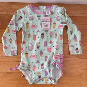 Girls size 2T Ruffle Butt bathing suit. NWT. Ice cream print